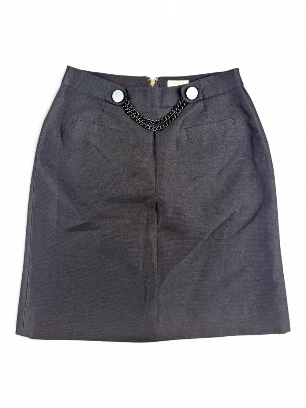 Kate Spade Black Chain-Detail Pencil Skirt Size 4